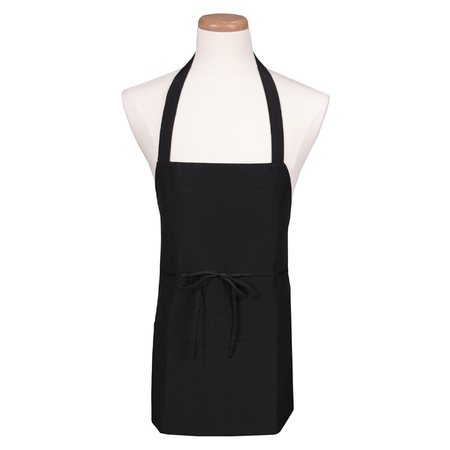 CHEF REVIVAL Chef 24/7100% spun polyester Bib Apron - Black 602PS-BK